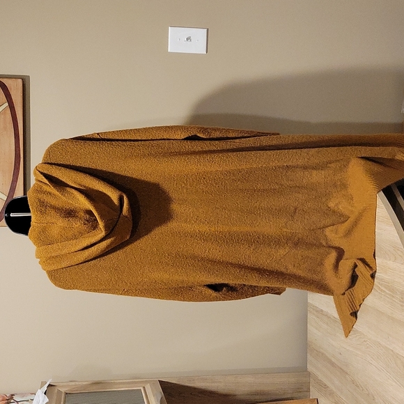Forever 21 Longline Mustard Gold Duster Cardigan M - Picture 5 of 13